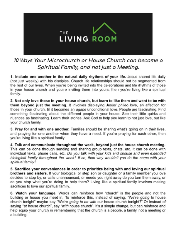 10 Ways Your House Church Can Be A Spiritual Family